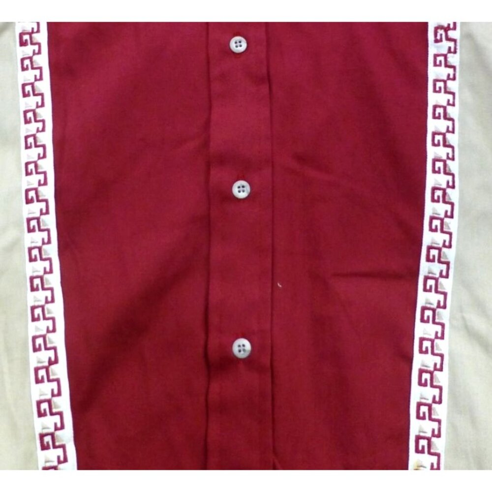 VTG Cowboys Turtle Association By Roper Mens Two-Tone Western Shirt Sz L Red & B - Picture 3 of 9
